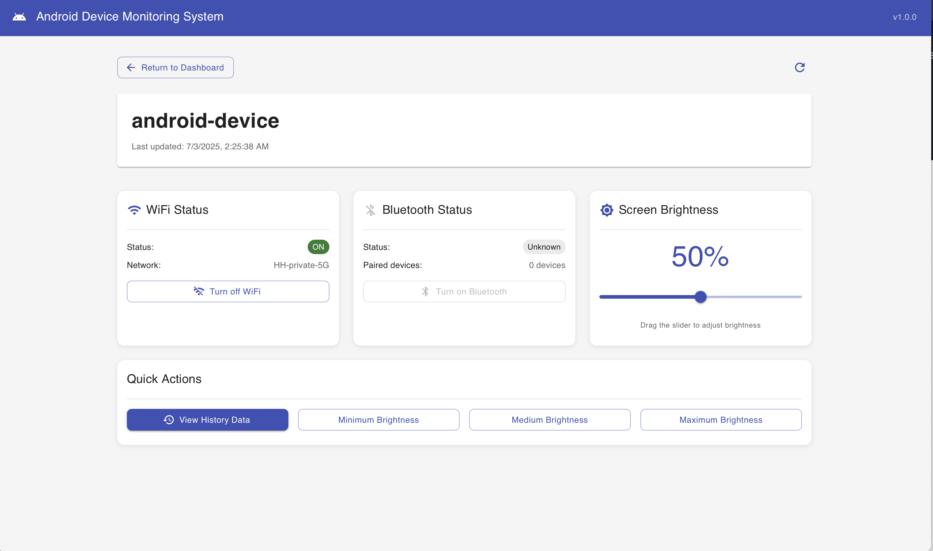 Android Monitor System Preview